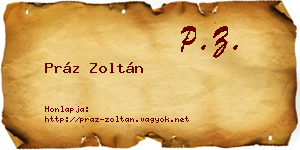 Práz Zoltán névjegykártya